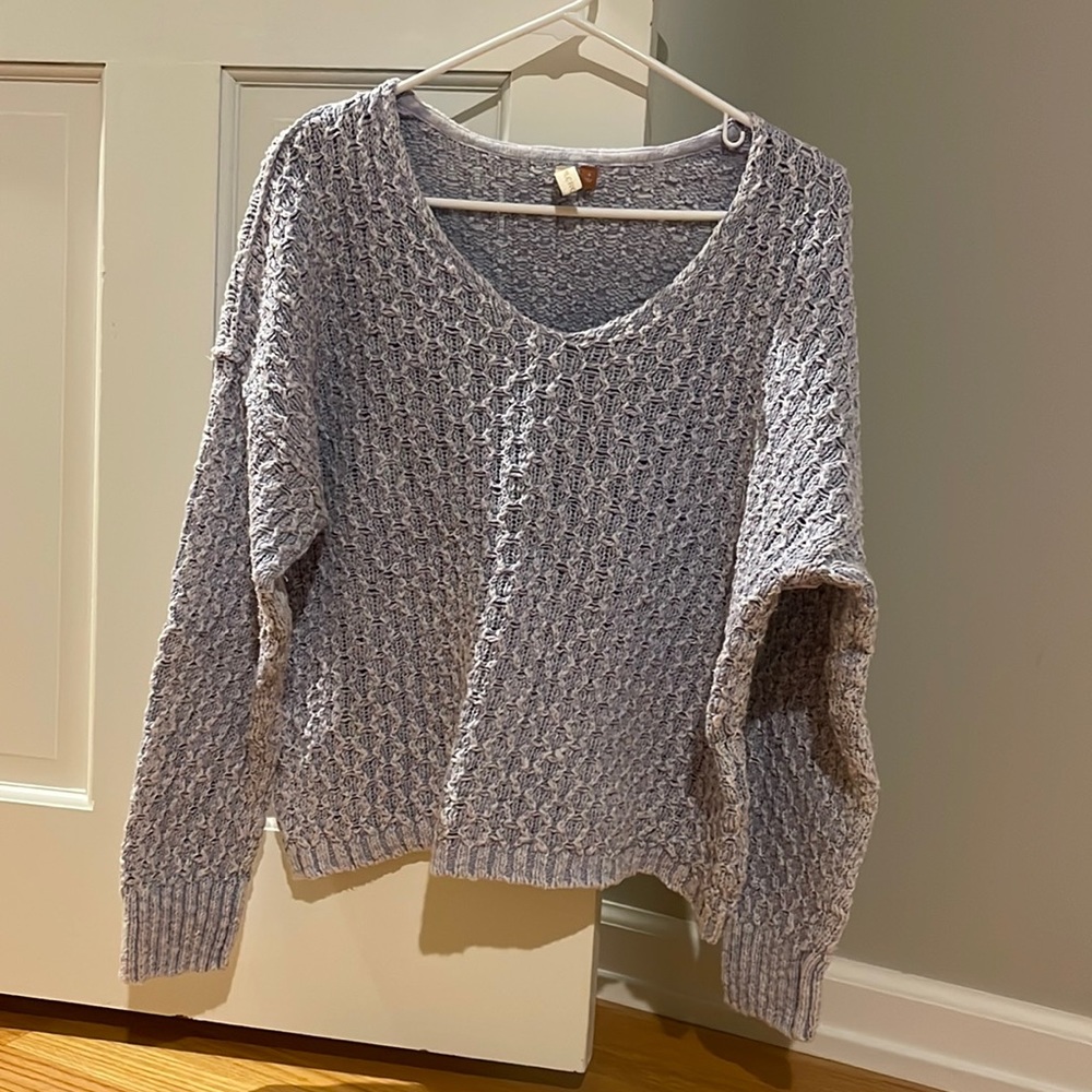 Pilcro  By Anthropologie Women's Purple Christian Knit Anthro Sweater Size Small